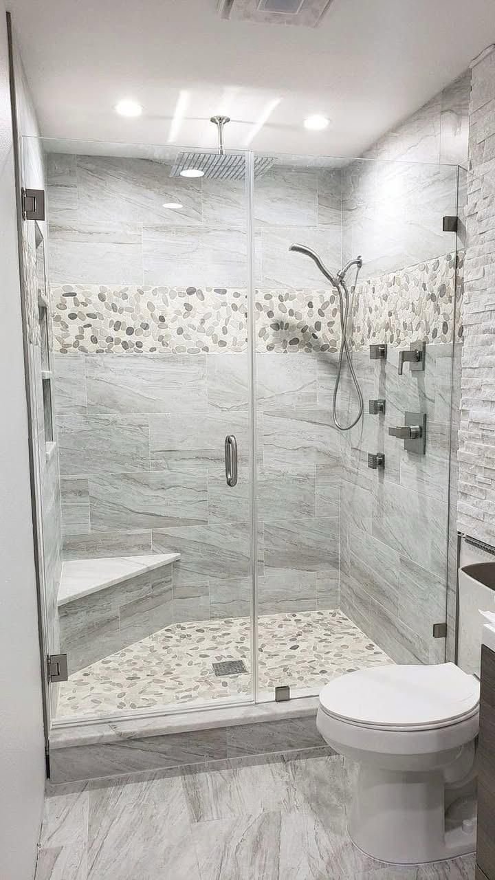 Contemporary Walk-In Shower Bathroom Upgrade