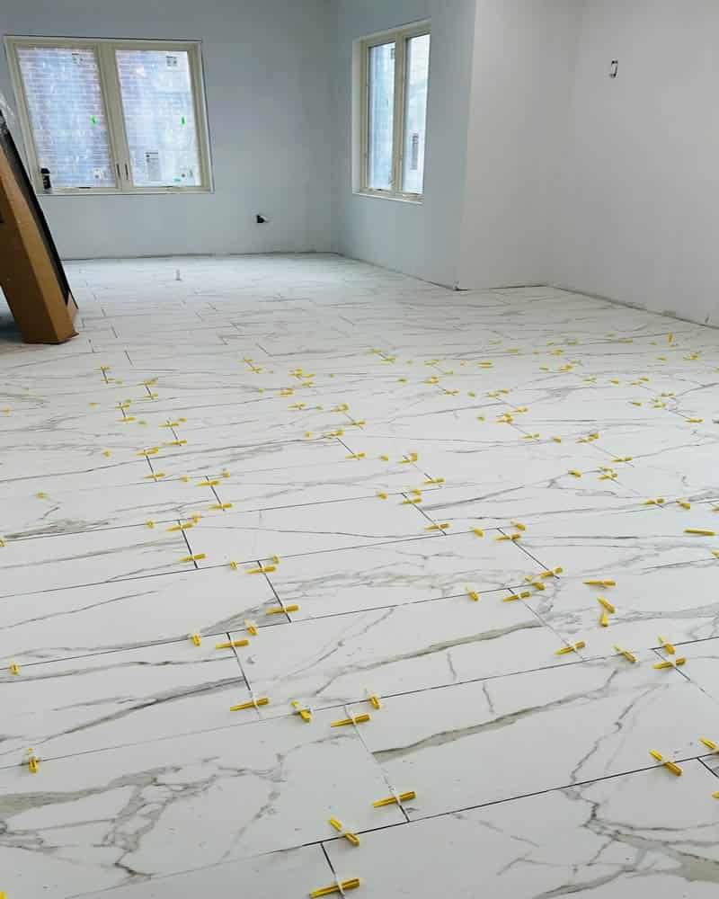 Marble-Look Porcelain Tile Installation