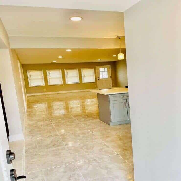 Warm-Toned Tile Flooring Transformation